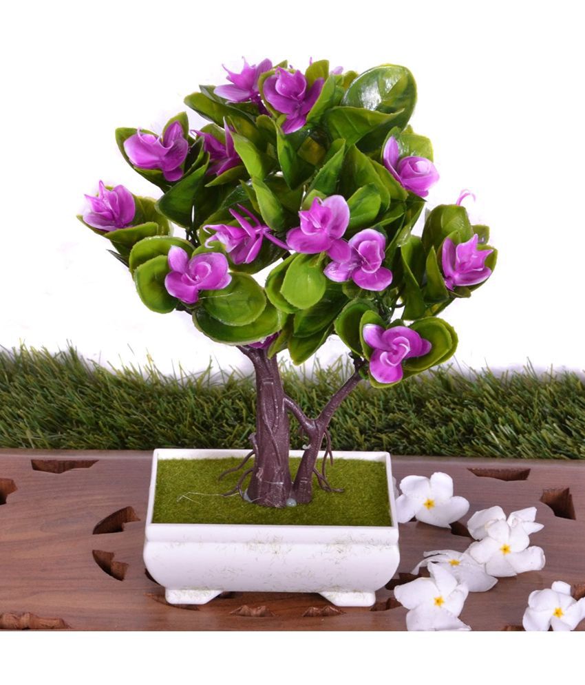     			PINDIA - Purple Blossom Artificial Flowers With Pot ( Pack of 1 )