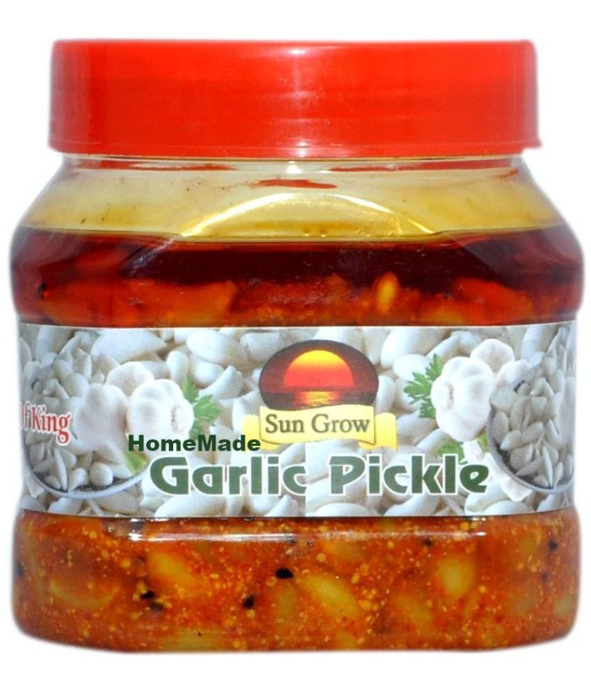     			Sun Grow Homemade Handmade Organic Herbal Masala Garlic Pickle Lashun Ka achar Pickle 500 g