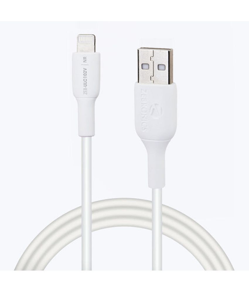     			Zebronics - White 2.1A Lightning Cable 1 Meter