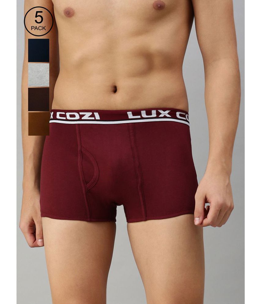     			Pack of 5 Lux Cozi - Multicolor Cotton Blend Men's Trunks