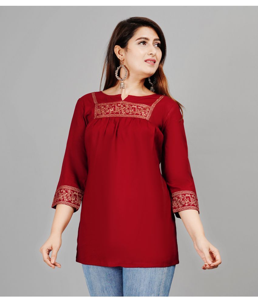     			SIPET - Maroon Rayon Women's Tunic ( Pack of 1 )