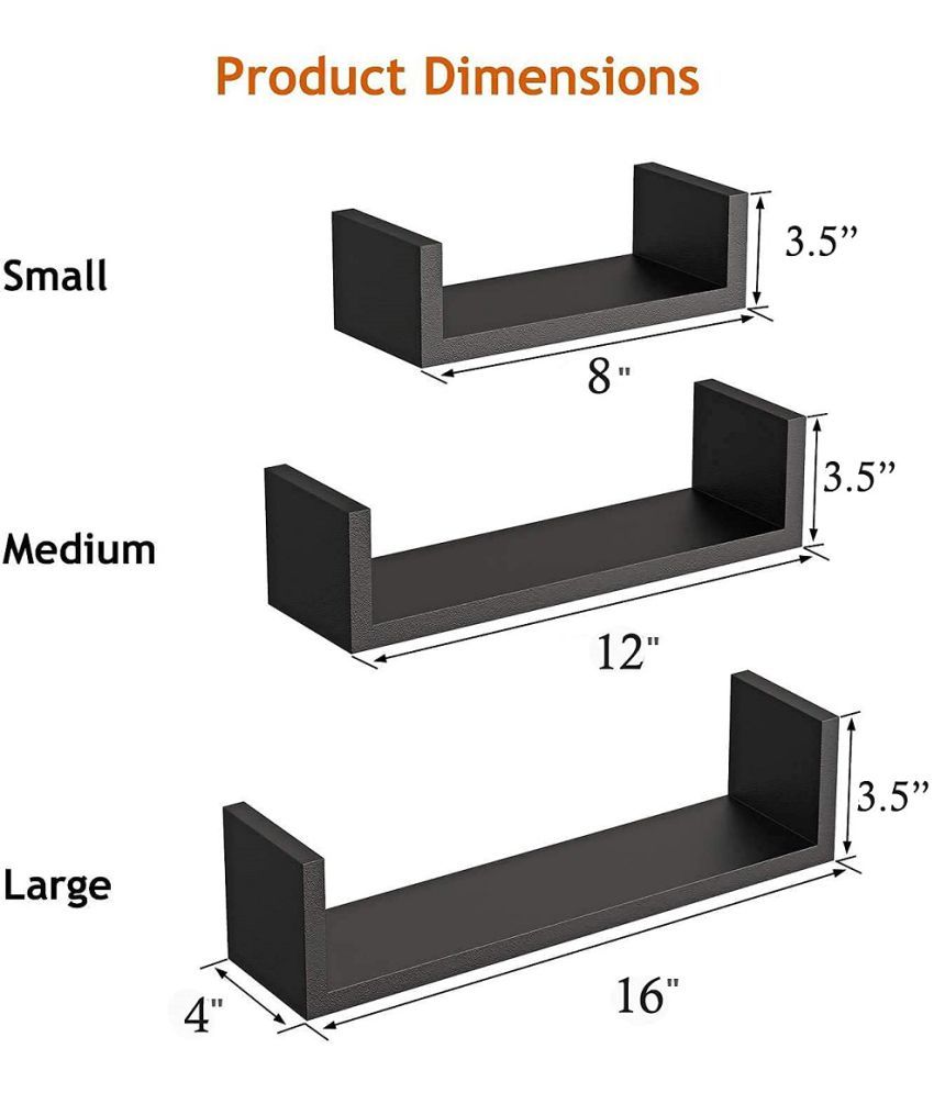 TFS Floating Shelves Brown MDF Pack of 1 Buy TFS Floating Shelves Brown MDF Pack of 1 at