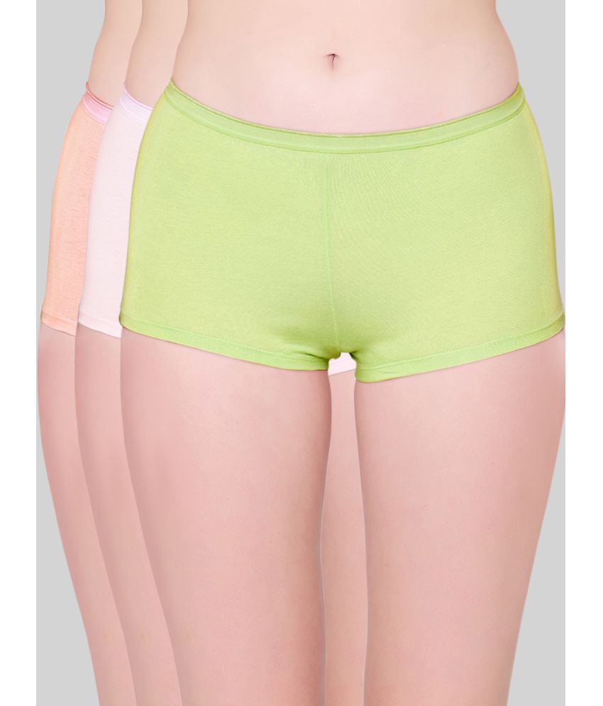     			Bodycare - Multicolor E-7C-PILEPE-3Pcs Cotton Solid Women's Boy Shorts ( Pack of 3 )