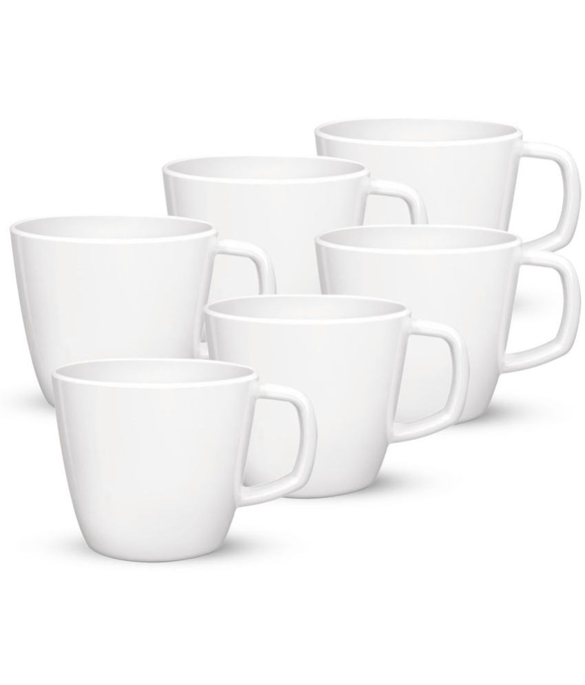     			MILTON Melamine Mug - Set of 6, White, 100ml