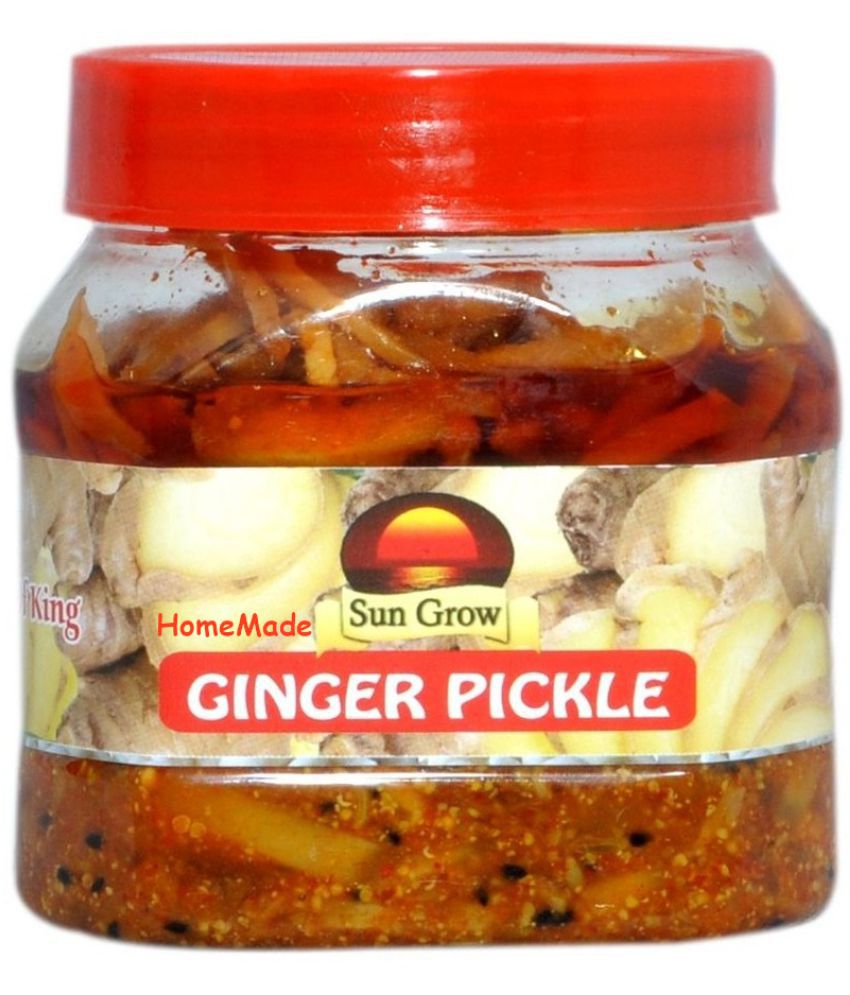     			Sun Grow HomeMade Hand Made & Mother Made Masala Ginger / Aadrak Ginger Pickle 500 g