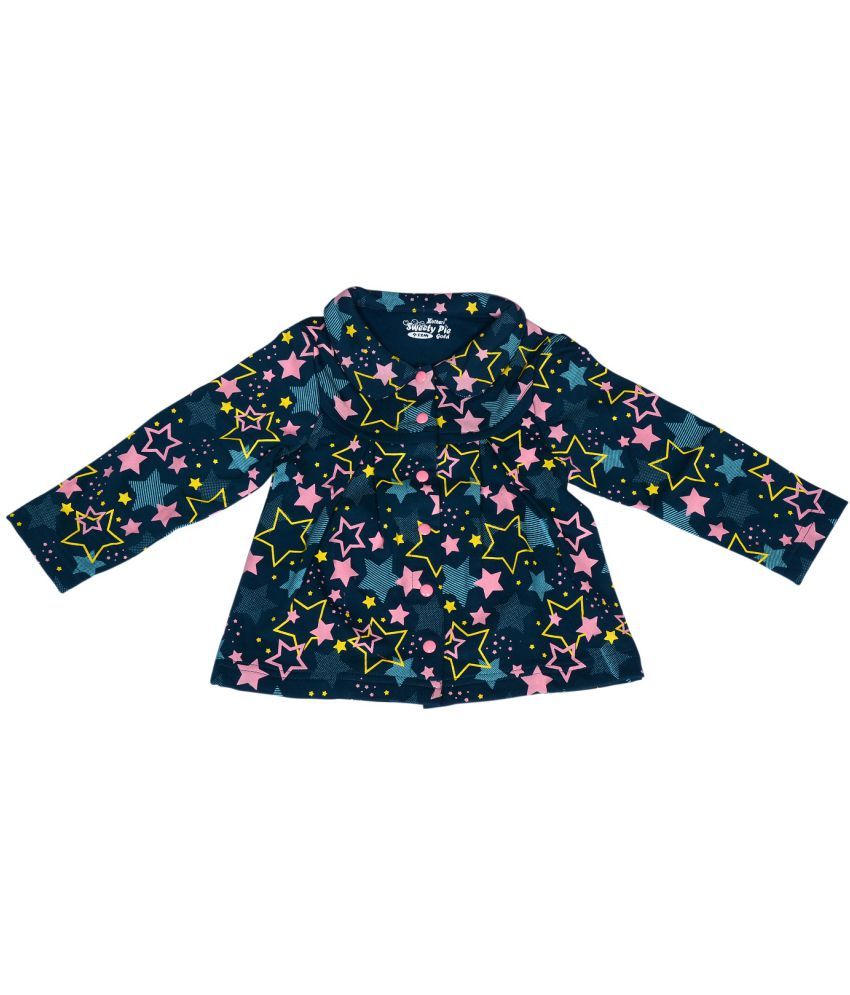     			Sweetie Pie Jacket for Baby girl in Color Navy with print