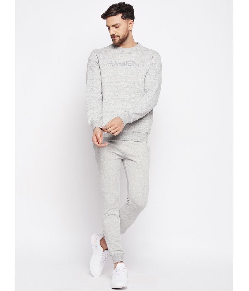     			98 Degree North - Light Grey Fleece Regular Fit Men's Tracksuit ( Pack of 1 )