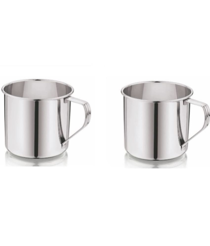     			Dynore - Silver Steel Coffee Mug ( Pack of 2 )