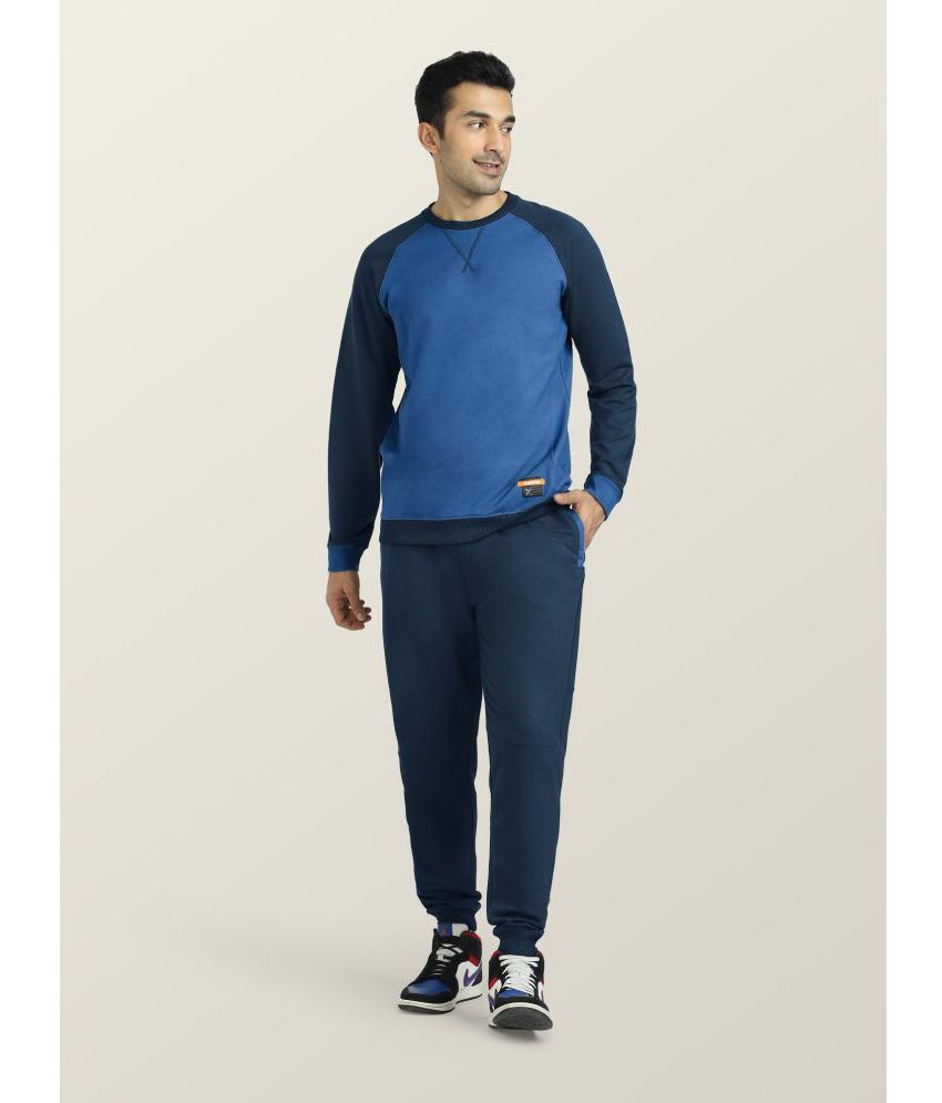     			XYXX - Blue Cotton Blend Regular Fit Men's Tracksuit ( Pack of 1 )