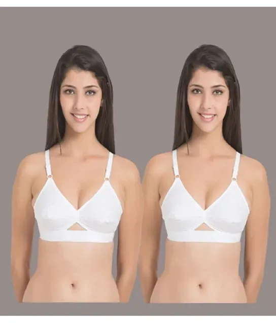 Skiva White Cotton Hosiery Bra - Buy Skiva White Cotton Hosiery Bra Online  at Best Prices in India on Snapdeal