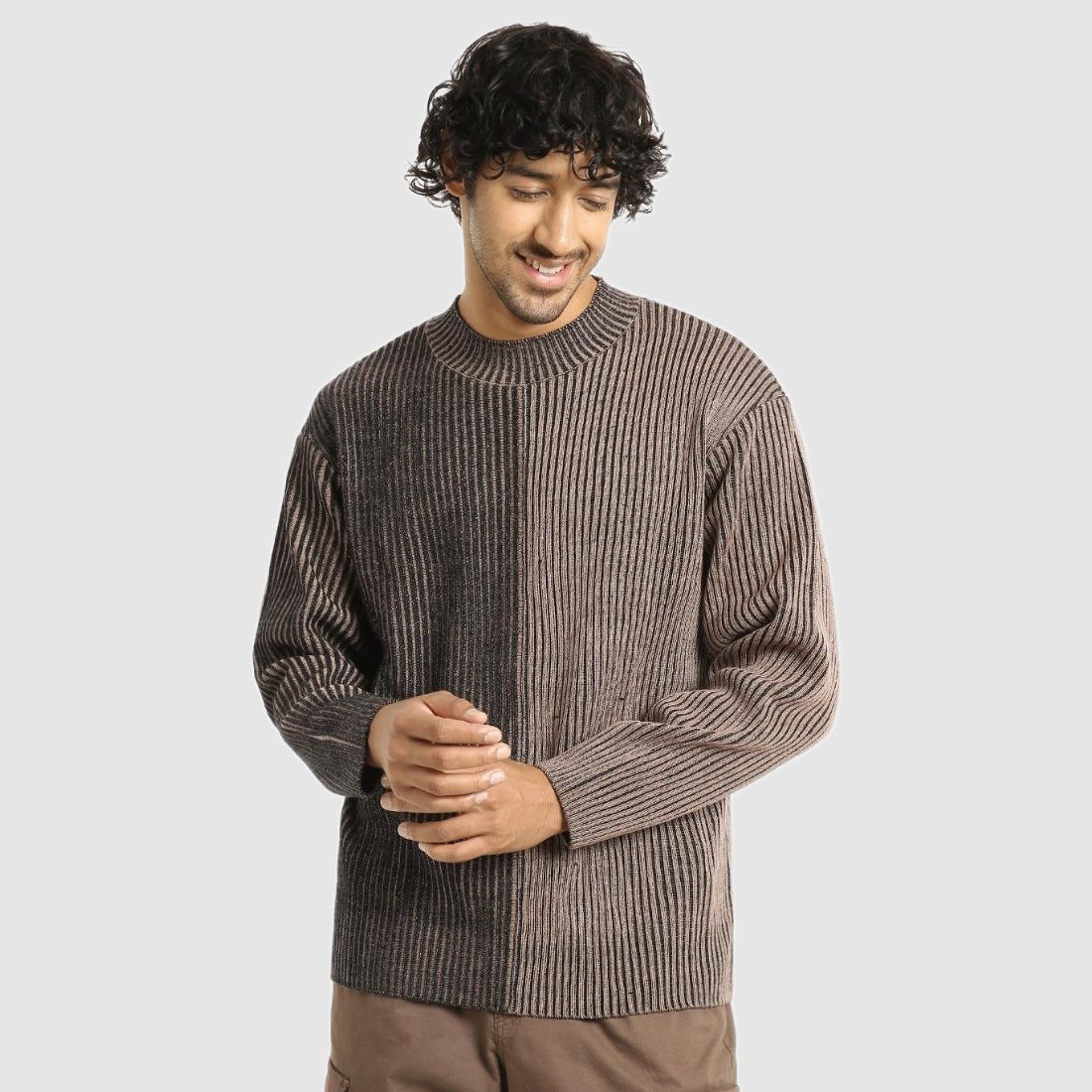     			Bewakoof - Brown Acrylic Men's Pullover Sweater ( Pack of 1 )