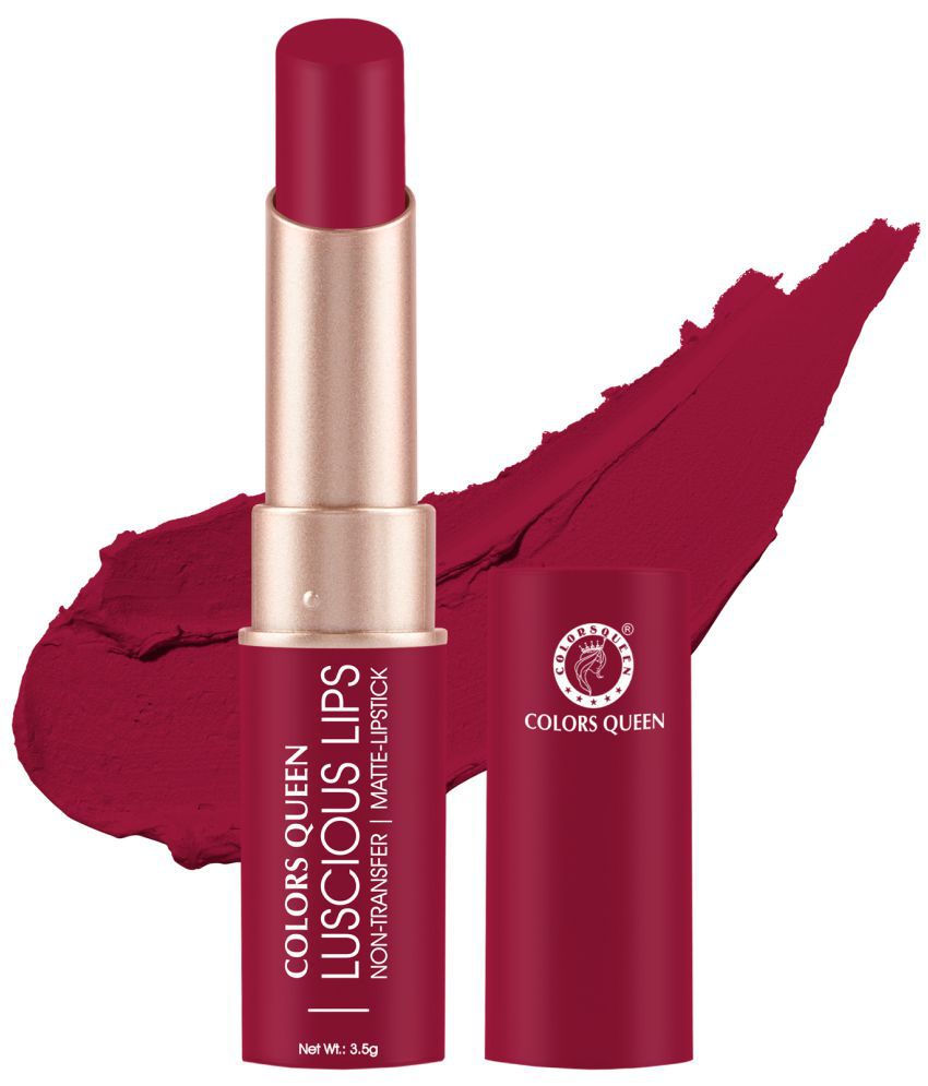     			Colors Queen Luscious Lips Non Transfer Matte Lipstick, Highly Pigmented Long Lasting Lipstick For Women (Red Rebel)