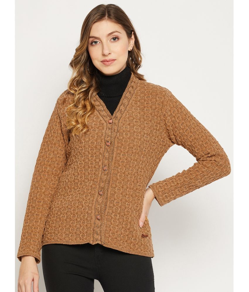     			Duke Acro Wool Khaki Buttoned Cardigans -