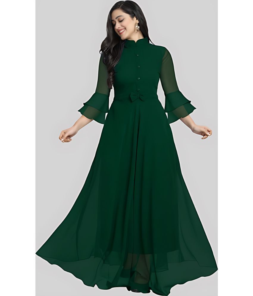     			Femvy - Green Georgette Women's Gown ( Pack of 1 )