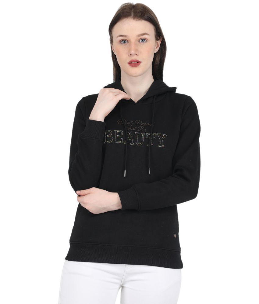     			Monte Carlo Cotton Fleece Black Hooded Sweatshirt