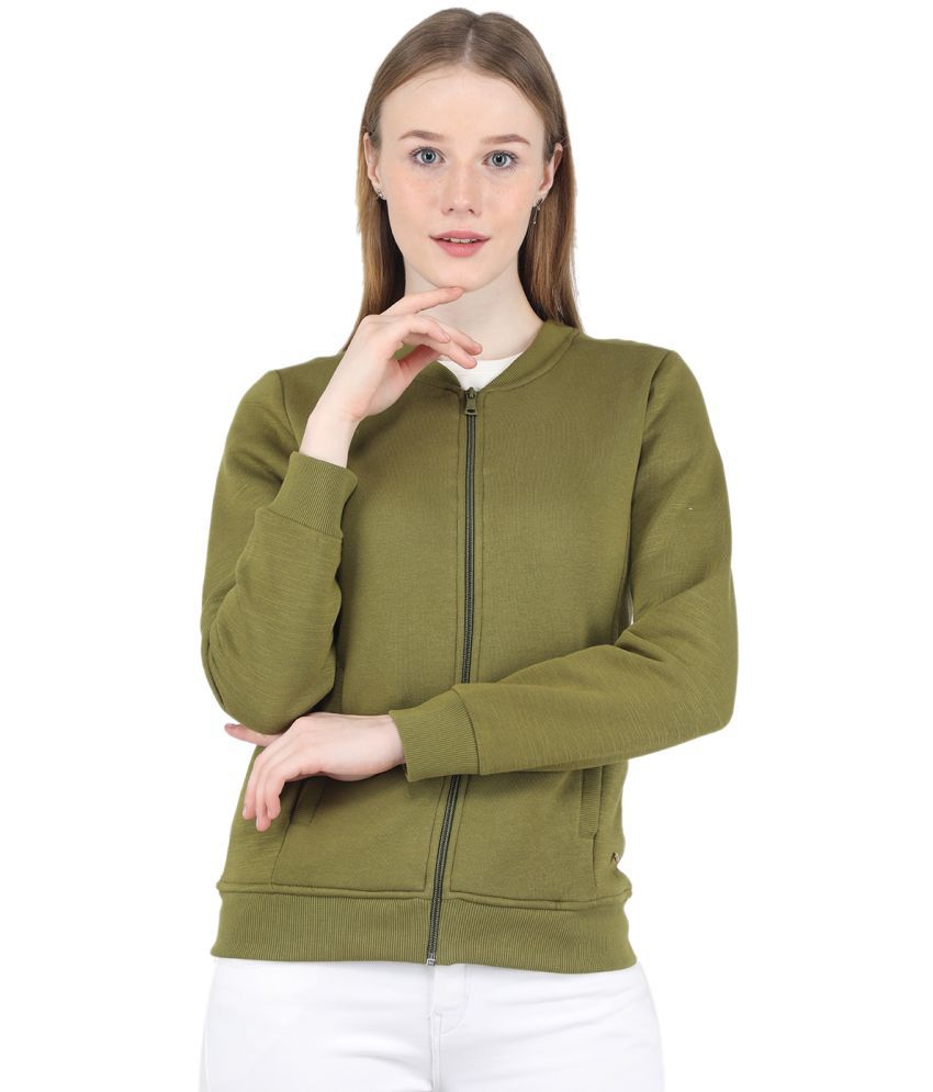     			Monte Carlo Cotton Fleece Green Non Hooded Sweatshirt
