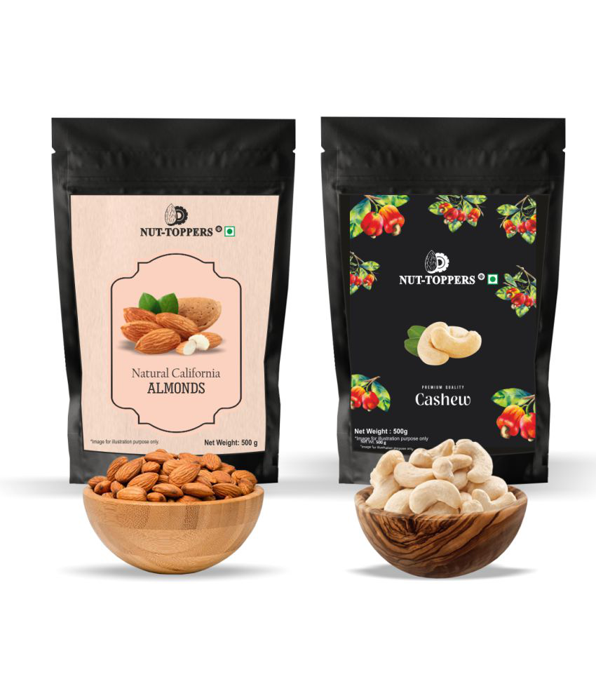     			Nut Toppers Dry Fruits Combo Pack, (California Almonds 500g + Cashew Nuts 500g)-1kg