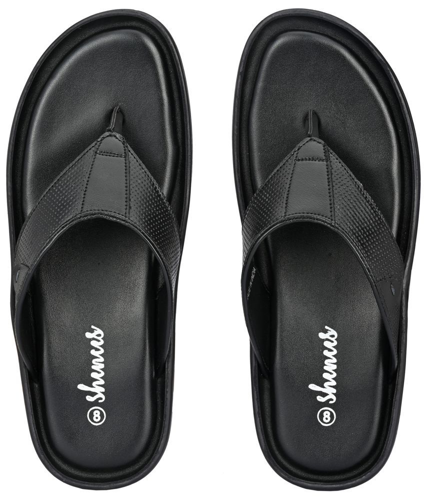     			SHENCES - Black Men's Thong Flip Flop