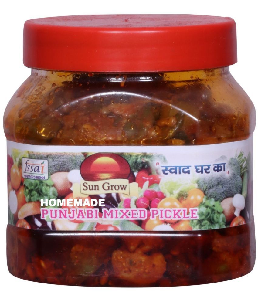     			Sun Grow HomeMade Punjabi Chatpata Mixed Pickle (Mixed Vegetable Mango Lime Green Chilli Carrot Ginger) Pickle 500 g