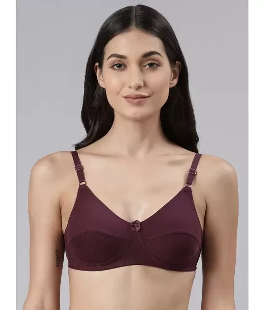 Buy Clovia Pack Of 2 Level 1 Push-Up Padded Non-Wired Demi Cup T-Shirt Bra  - Maroon online