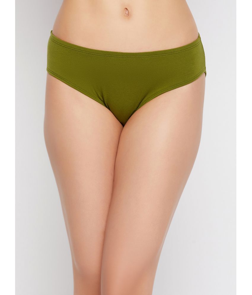     			Clovia - Green Cotton Solid Women's Bikini ( Pack of 1 )