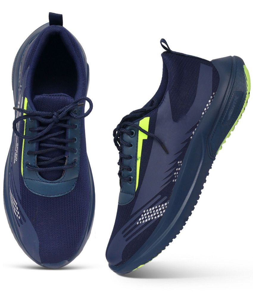 figor blue mesh lace up sneakers for men