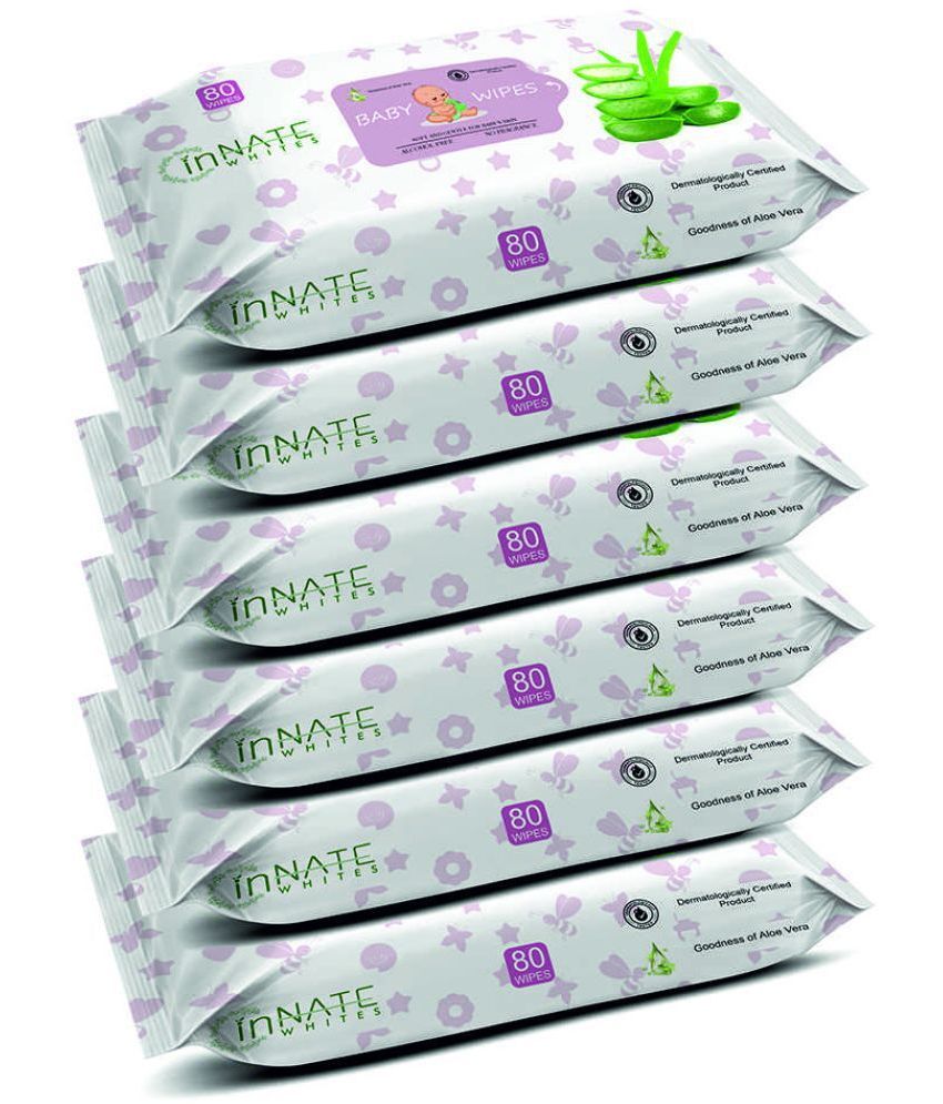     			InnateWhites - Non Scented Wet wipes For Babies ( Pack of 6 )