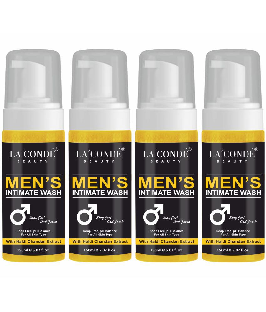     			La'Conde Reduce Bad Odour with Haldi Chandan Extract Men's Intimate Wash Yellow 150 Pcs Pack of 4