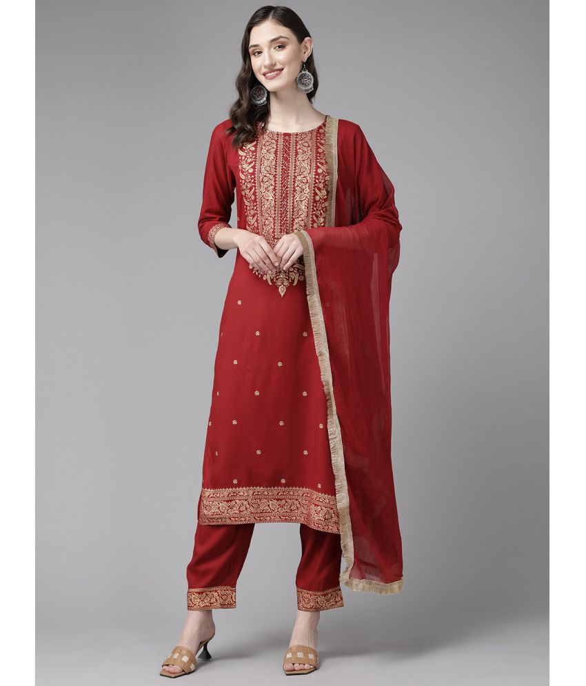    			Yufta - Red Straight Rayon Women's Stitched Salwar Suit ( Pack of 1 )