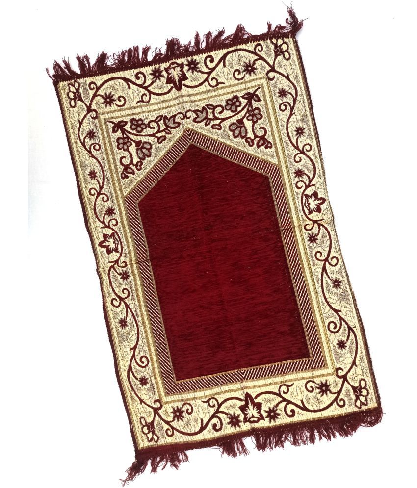     			ALRAZA LOOMS Maroon Single Anti-skid Cotton Prayer Mat ( 110 X 70 cm )