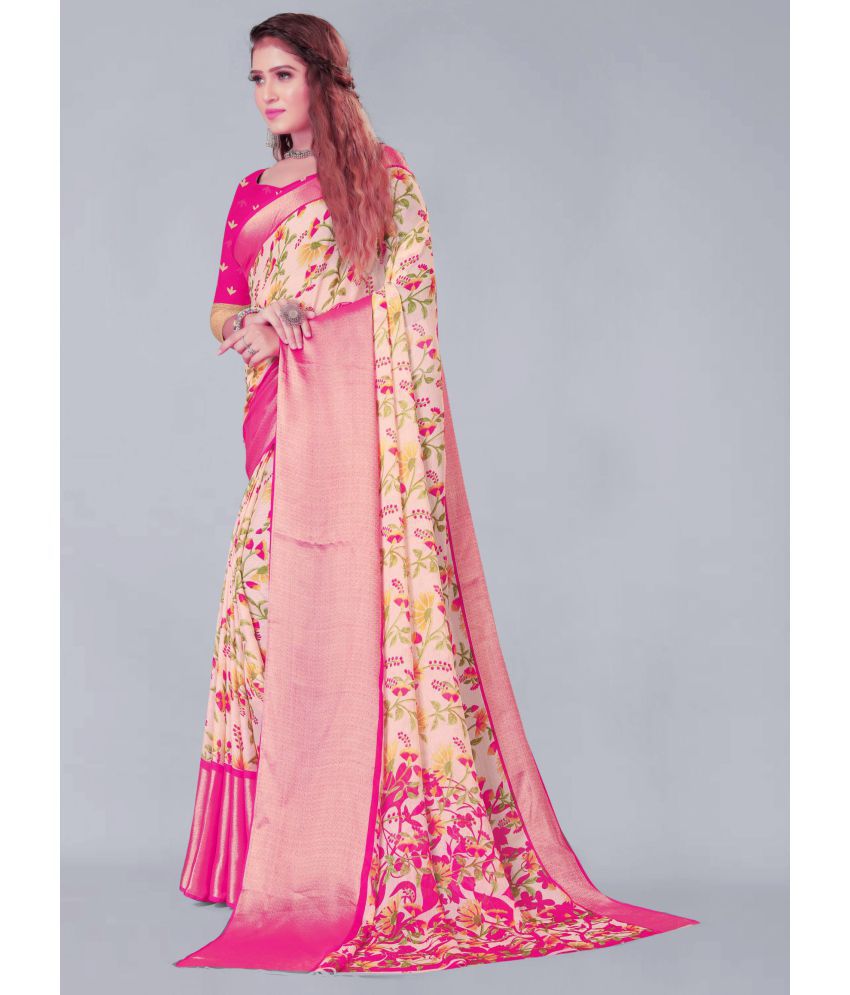     			Bhuwal Fashion - Pink Chiffon Saree With Blouse Piece ( Pack of 1 )