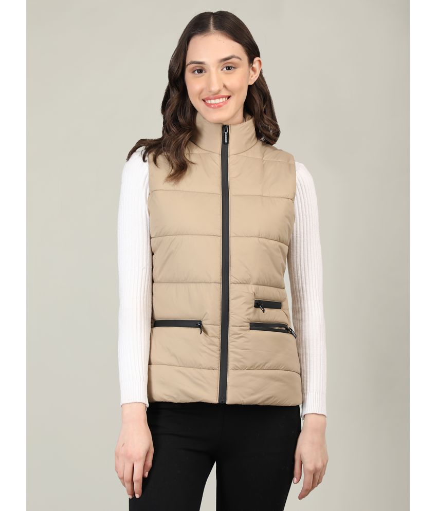 Chkokko - Polyester Beige Quilted/Padded Jackets