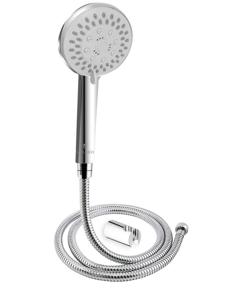 Cliquin KSHS2312 ABS Hand Shower 5 Flow with SS-304 Grade 1.5 Meter Flexible Hose Pipe and Wall Hook Handheld Hand Shower(Wall Mount Installation Type)