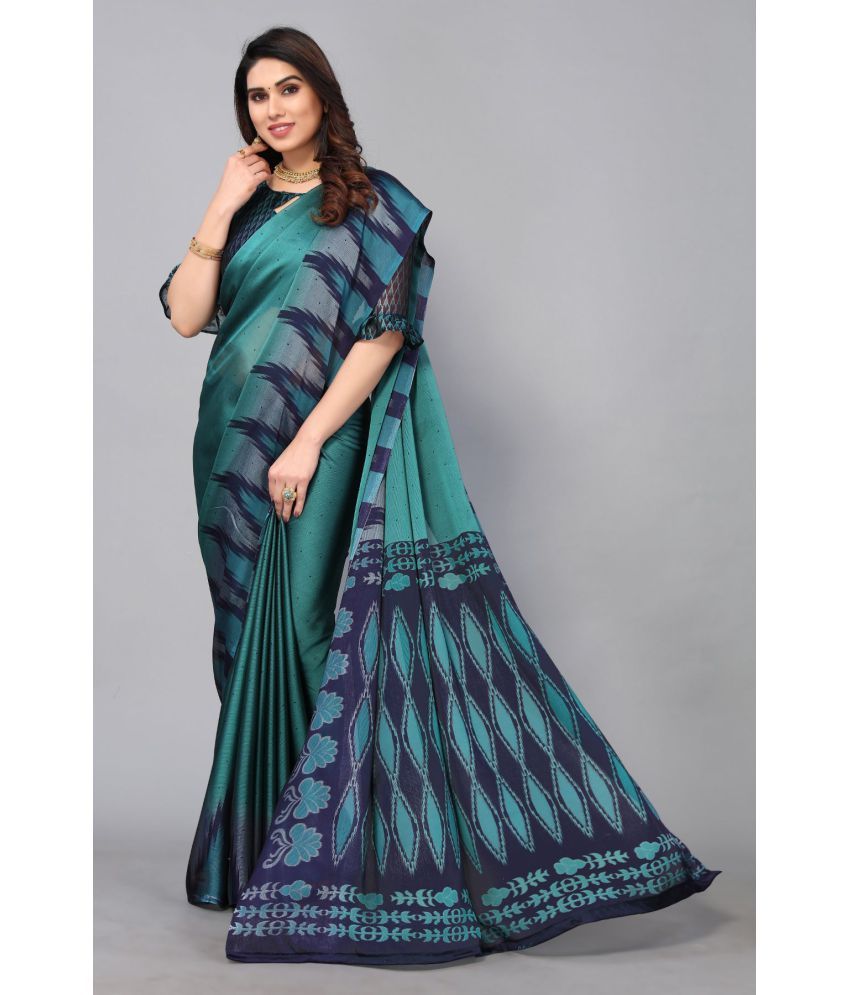     			FABMORA - Rama Chiffon Saree With Blouse Piece ( Pack of 1 )