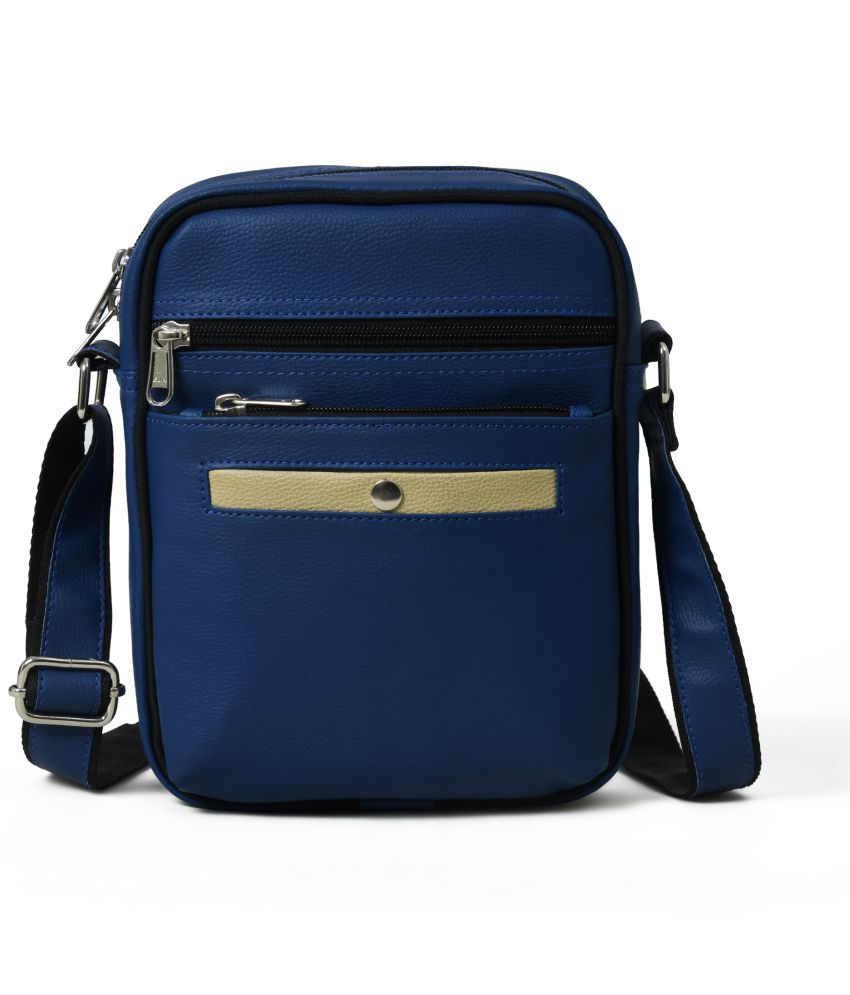     			MATRICE - Blue Solid Messenger Bag