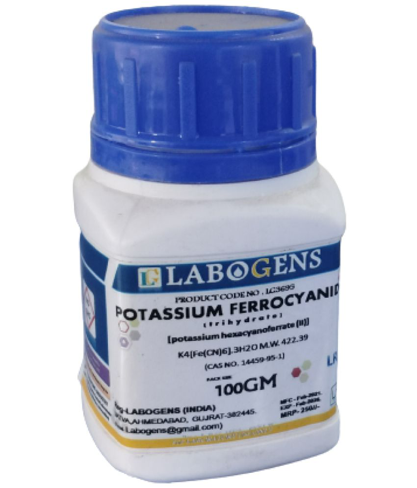     			POTASSIUM FERROCYANIDE (trihydrate) 100GM
