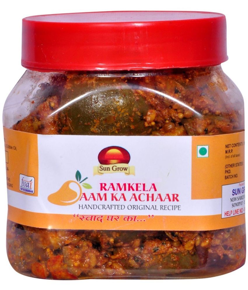     			Sun Grow Fresh khada Masala Se Bana Organic Ramkela Rajasthani Mango Pickle Masaledar Raw Mango(Kairi) Pickle 500 g