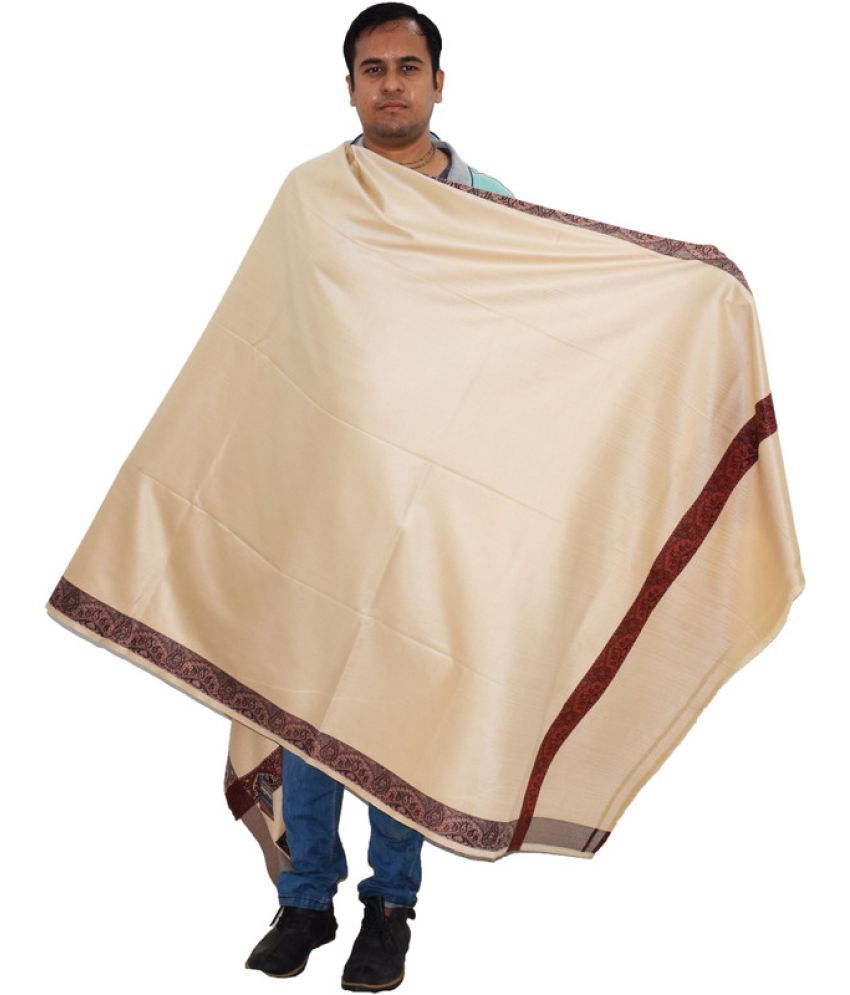     			Vrinde Beige Solid Shawl - ( Pack of 1 )