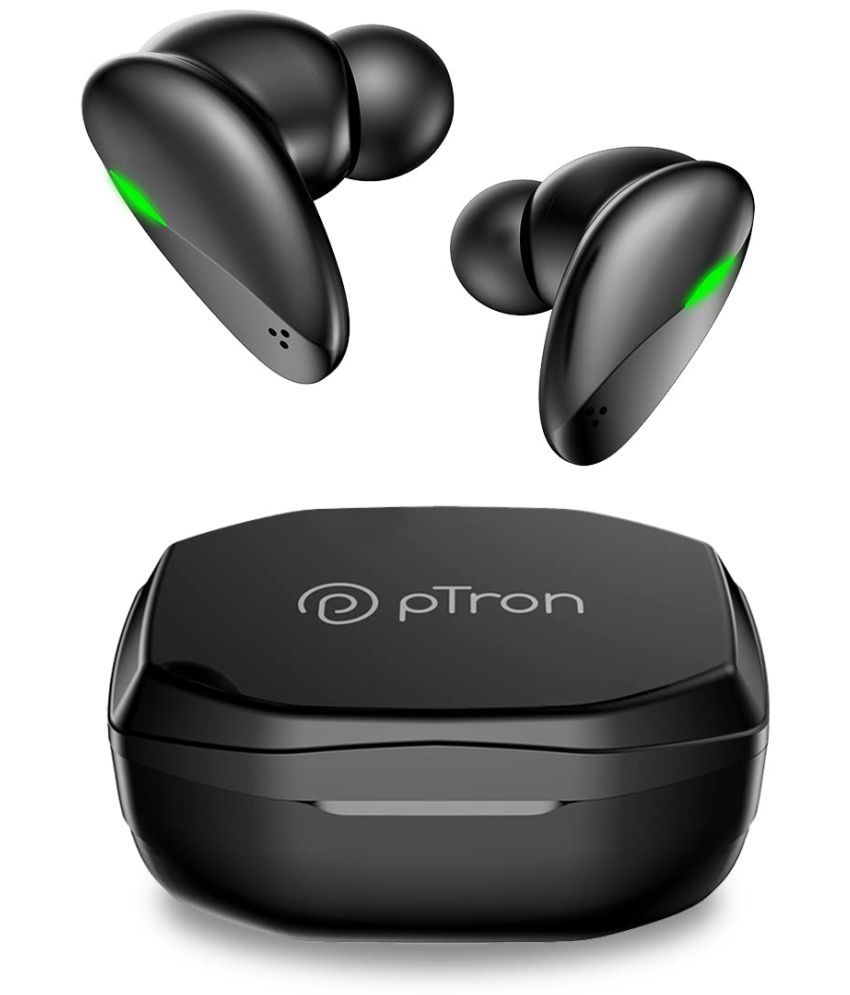 pTron Bassbuds B21 On Ear Bluetooth Headphone 24 Hours Playback IPX4(Splash & Sweat Proof) Passive noise cancellation -Bluetooth V 5.2 Black