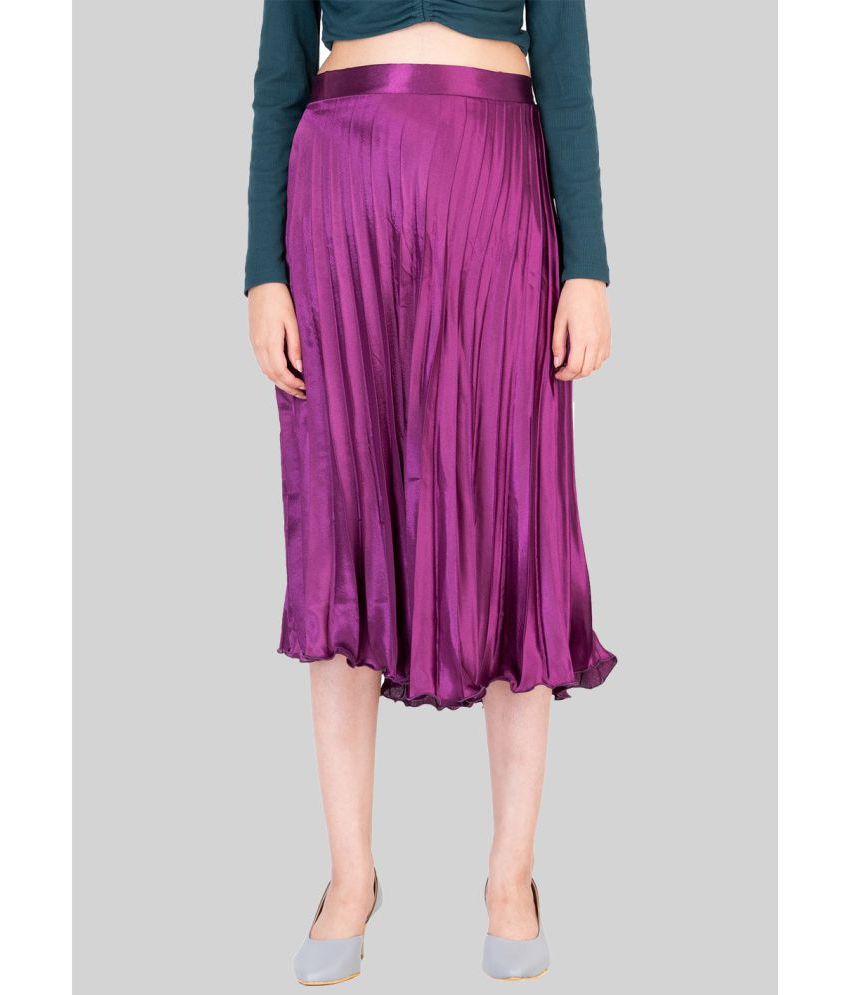     			powermerc - Purple Satin Women's Flared Skirt ( Pack of 1 )