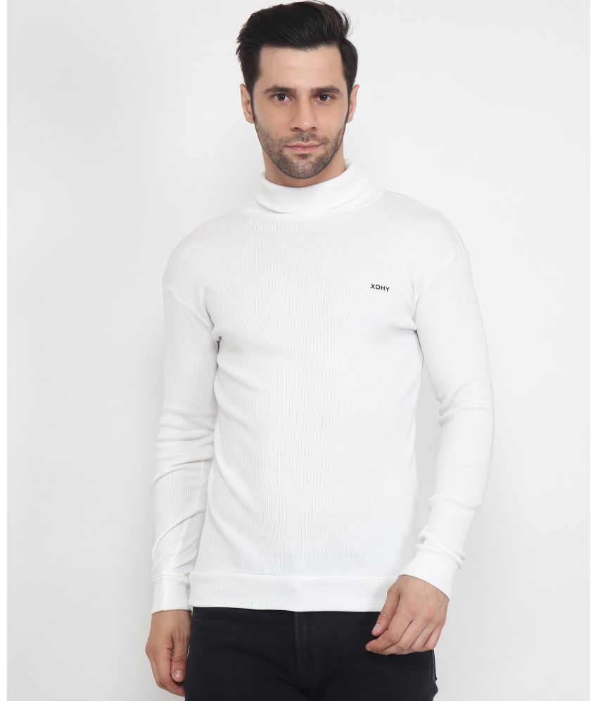     			xohy - White Cotton Blend Men's Pullover Sweater ( Pack of 1 )