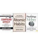 The Psychology of Money + Atomic Habit + compound effect 3 book in combo