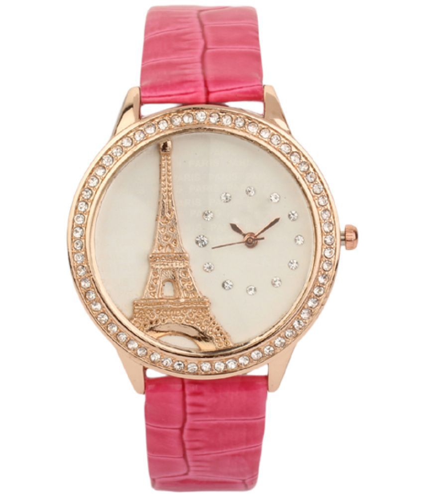 Cosmic - Pink Leather Analog Womens Watch
