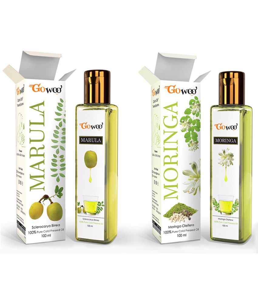     			GO WOO - Pack of 2 Carrier Oils marula oil for face & moringa seed oil for skin