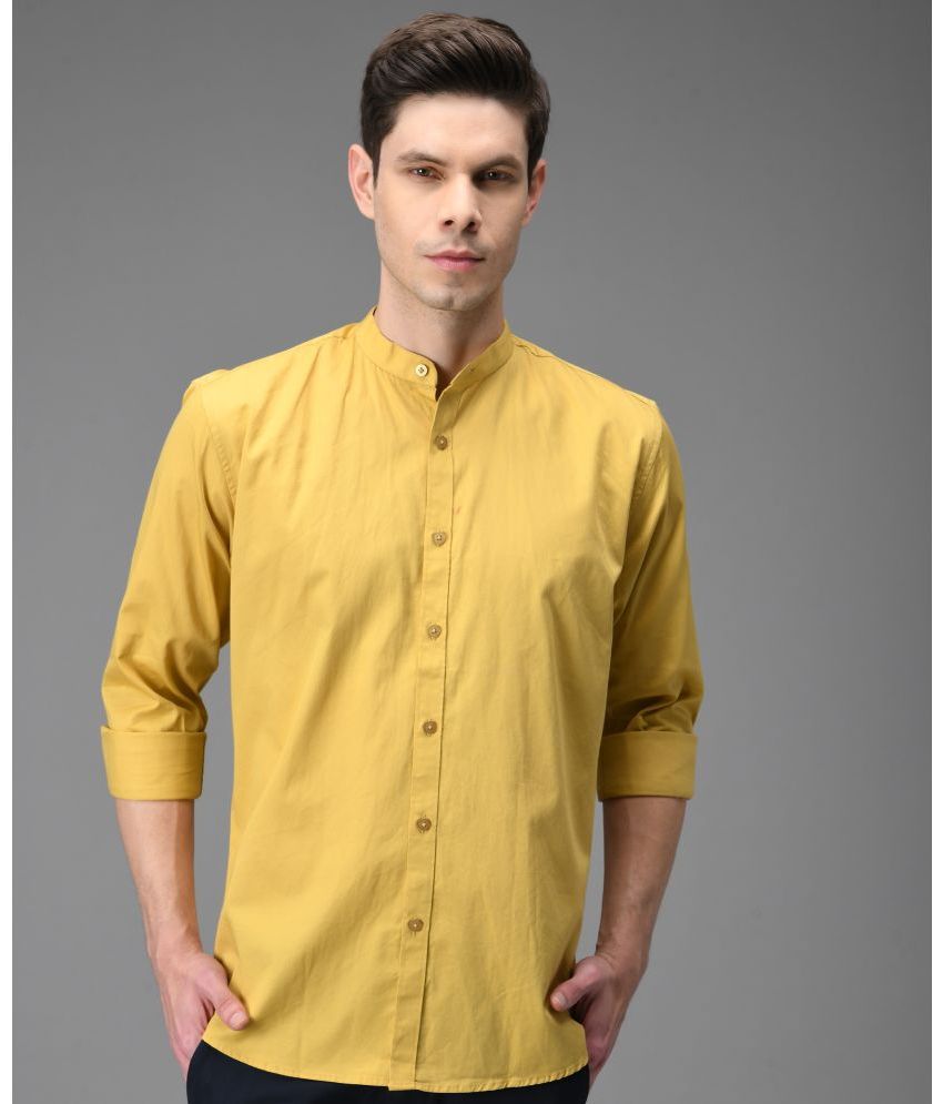     			KIBIT - Yellow 100% Cotton Slim Fit Men's Casual Shirt ( Pack of 1 )