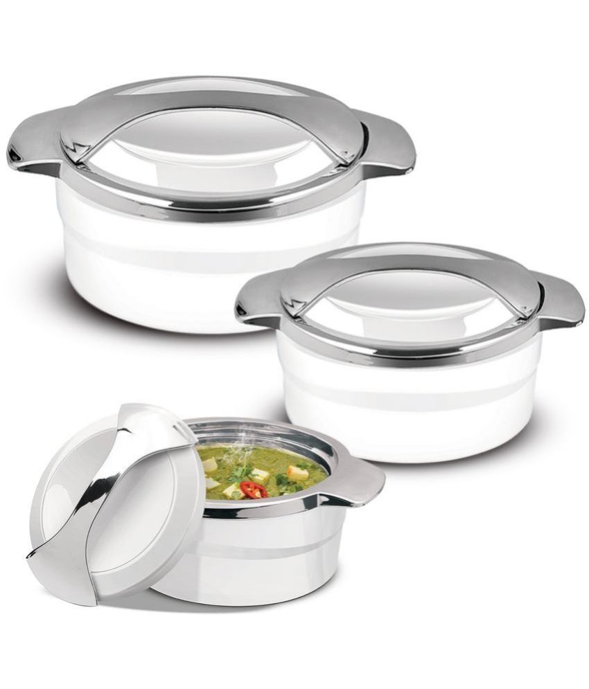     			Milton Zest Jr Insulated Inner Stainless Steel Casseroles Gift Set of 3,White