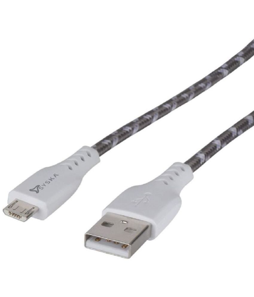     			Syska - Grey 2.4 A Micro USB Cable 1.5 Meter