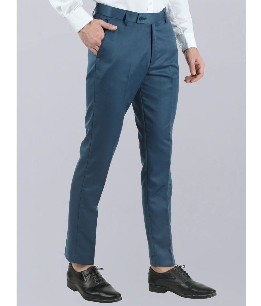     			VEI SASTRE Blue Slim Formal Trouser ( Pack of 1 )