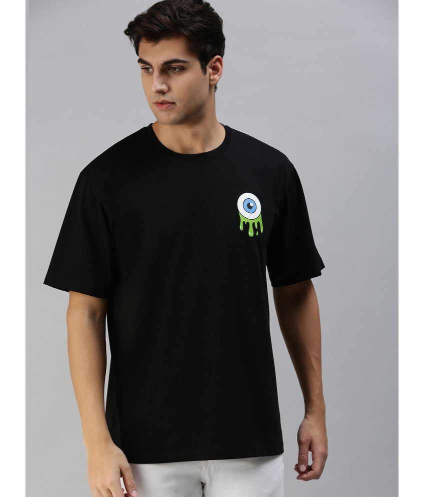     			Veirdo - Black Cotton Oversized Fit Men's T-Shirt ( Pack of 1 )