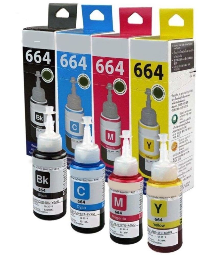     			zokio T664 INK Multicolor Pack of 4 Cartridge for EPS0N L130, L360, L361, L565, L210, L220, L310, L365, L385, L455, L555, L605, L1300
